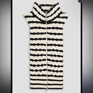 Veronica Beard Upstate wool cable knit striped Dickey Jacket insert